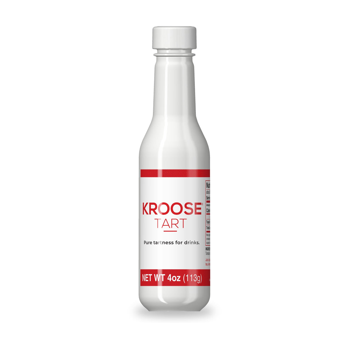 Kroose Tart 4 oz dasher-top bottle, front label: Pure tartness for drinks